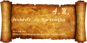 Andaházy Marinetta névjegykártya